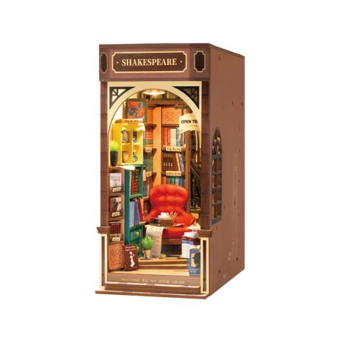 RoboTime 3D skladačka Zarážka na knihy Miniatúra domčeka Kníhkupectvo