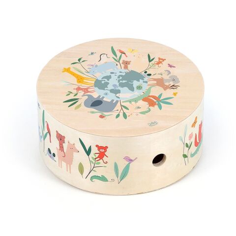 Vilac Drevený cajón bubienok Zvieratá sveta Sarah Betz - II. trieda
