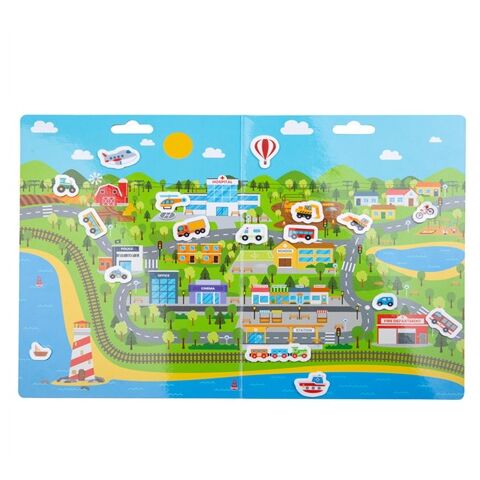 Bigjigs Toys Znovu použiteľné samolepky doprava v meste