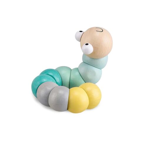 Bigjigs Toys Motorická húsenica modrá