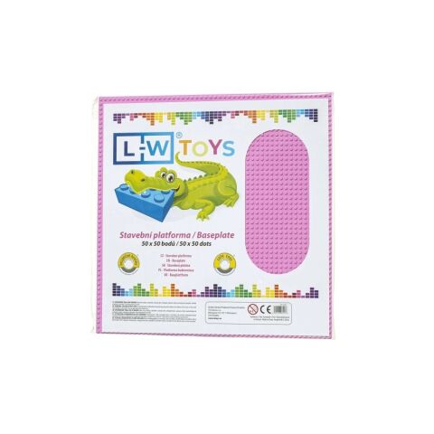 L-W Toys Veľká podložka na stavanie 50x50 bodov ružová